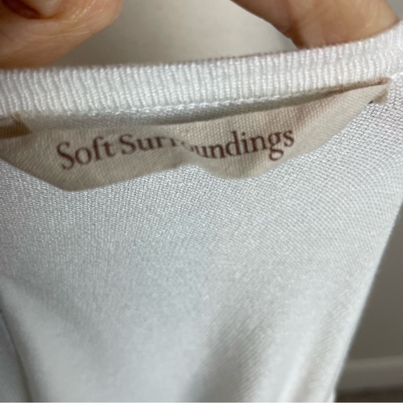 Soft Surroundings White Black Zipper Sweater 1X - Picture 7 of 8